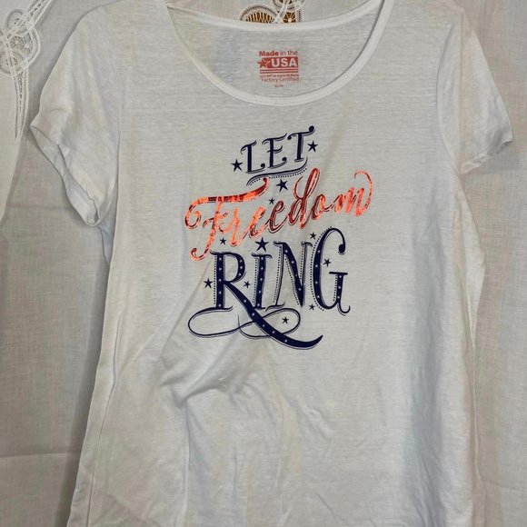 Size XL (16/18) Made in USA Red, White, Blue Tee - Picture 1 of 5